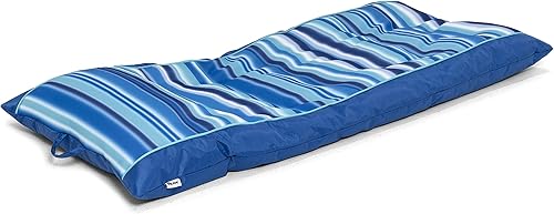 Miniatura 14 de Big Joe Kona Hammock No Inflation Needed Pool Lounger with Headrest, Quick Draining Fabric, 4 feet Big Ondulación azul,Hibisco tropical