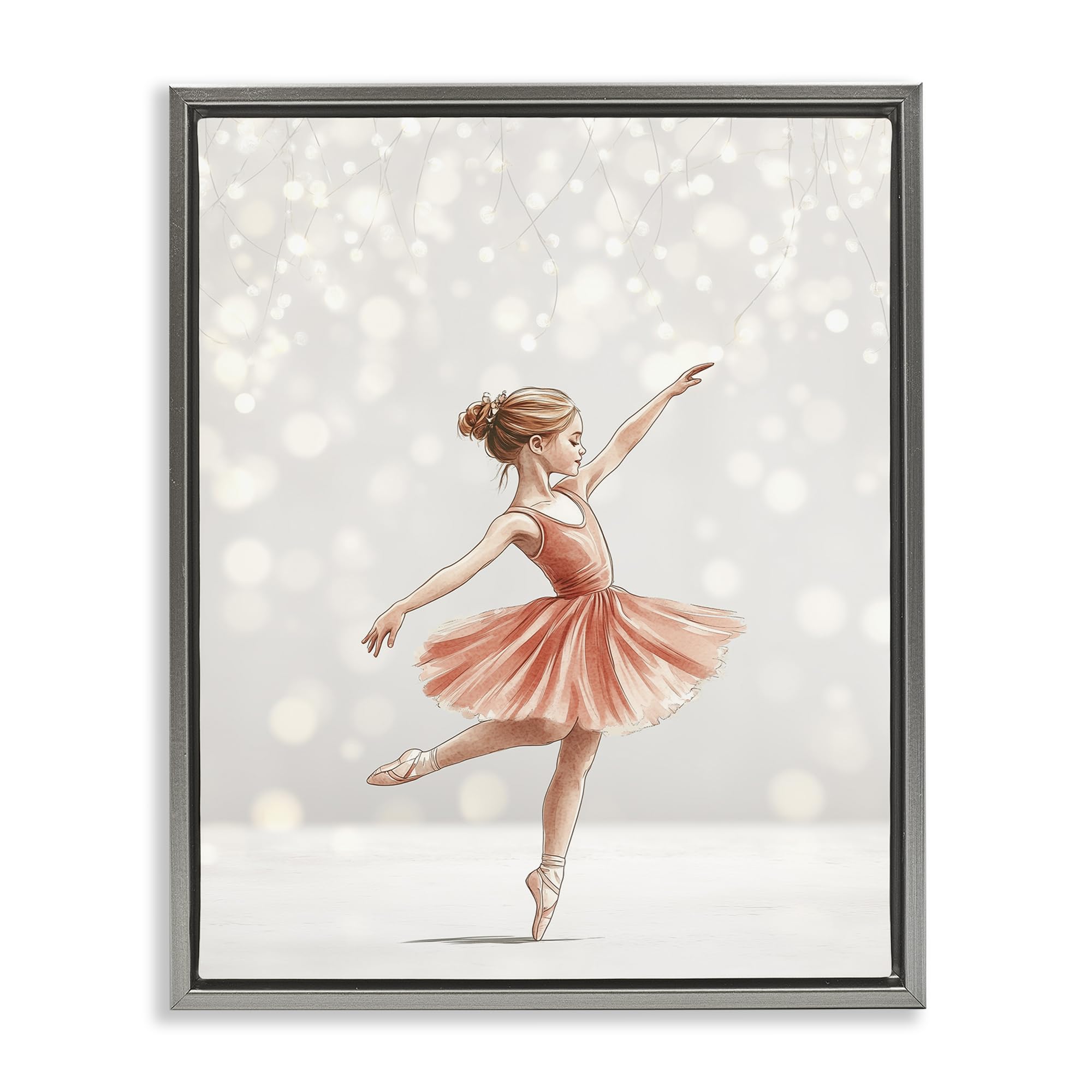 Stupell Industries 'Dancing In The Light', Floating Frame Canvas Art, Gray, 25 x 31 Inches, Easy to Hang and Sturdy, Made in USA, by Christine Simpson Art
