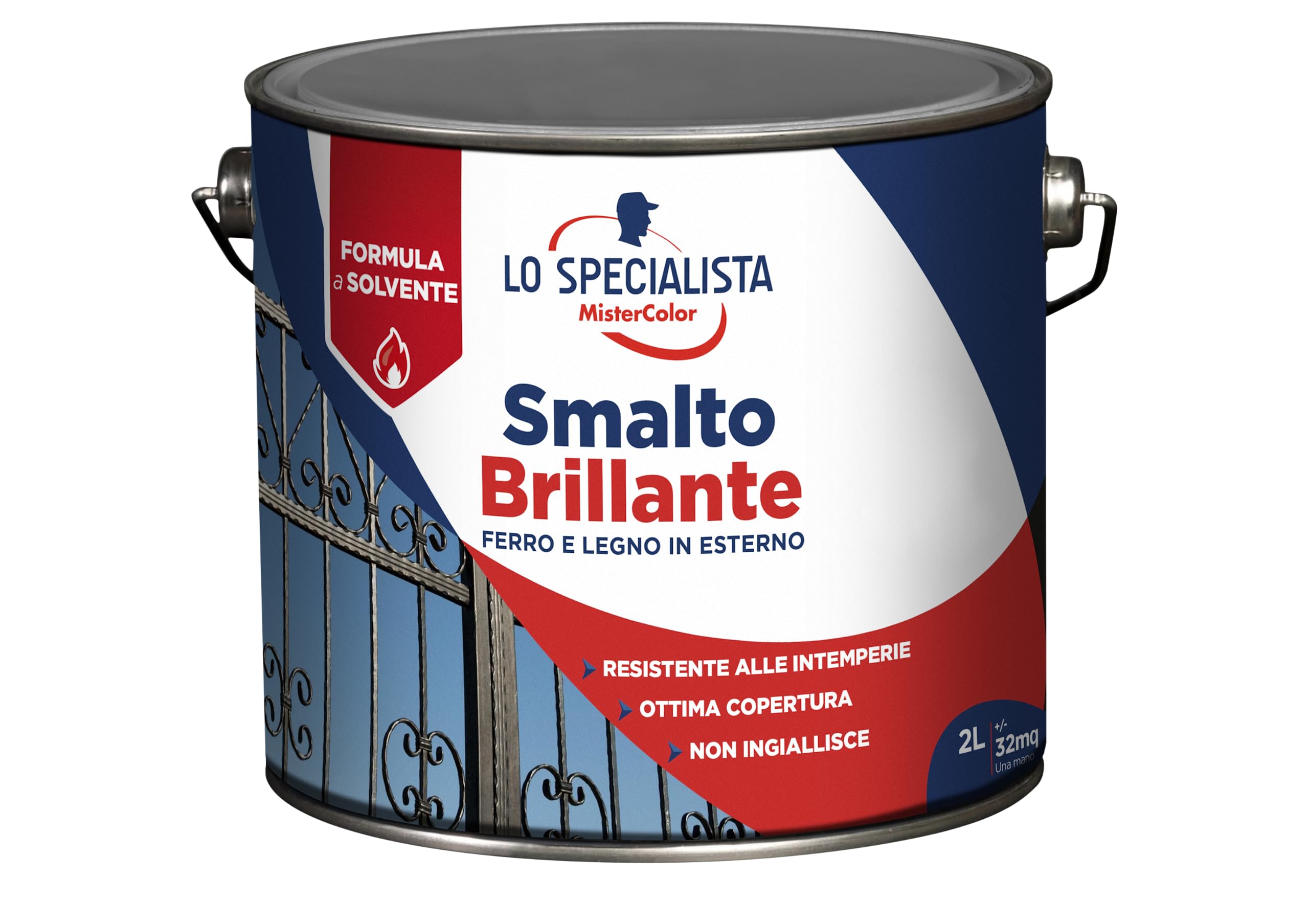 SMALTO SOLVENTE BRILLANTE, 2L, BIANCO