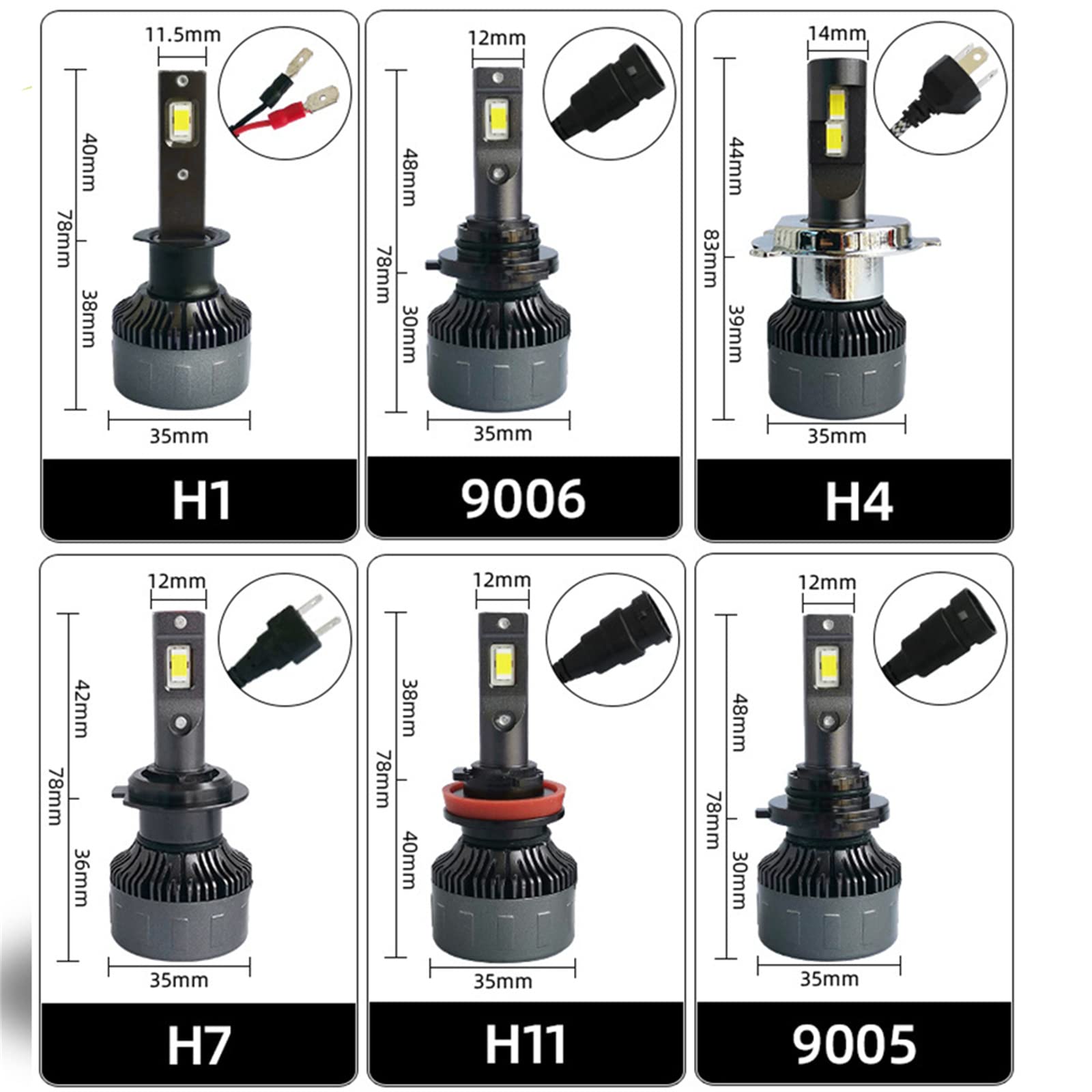 Bombillas LED Para Faros Delanteros, 100 W 30000 Lm, Luz LED Para Coche, Bombillas Para Faros Delanteros Canbus, Lámpara Automática Para Automóviles, 12 V, 6000 K, IP68, Paquete De 2,H7