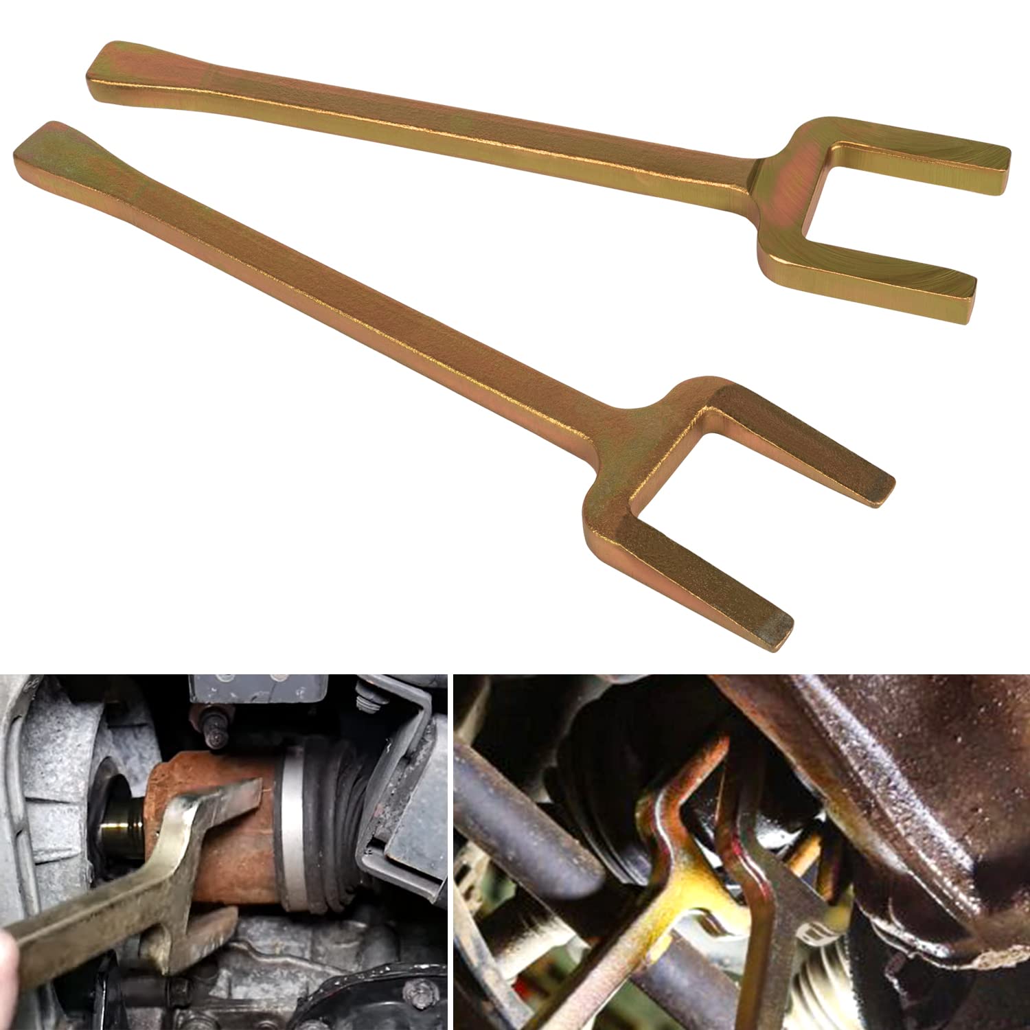 LAIKOU 2PCs 12020 Axle Popper Kit Inner CV Axle Removal Tool Set Fork & Shim Hand Tools Namely Wrenches for Remove Most Front Wheel Drive (FWD) Vehicles’ Half-Shaft Drive Axles & Fix Damaged CV Joint