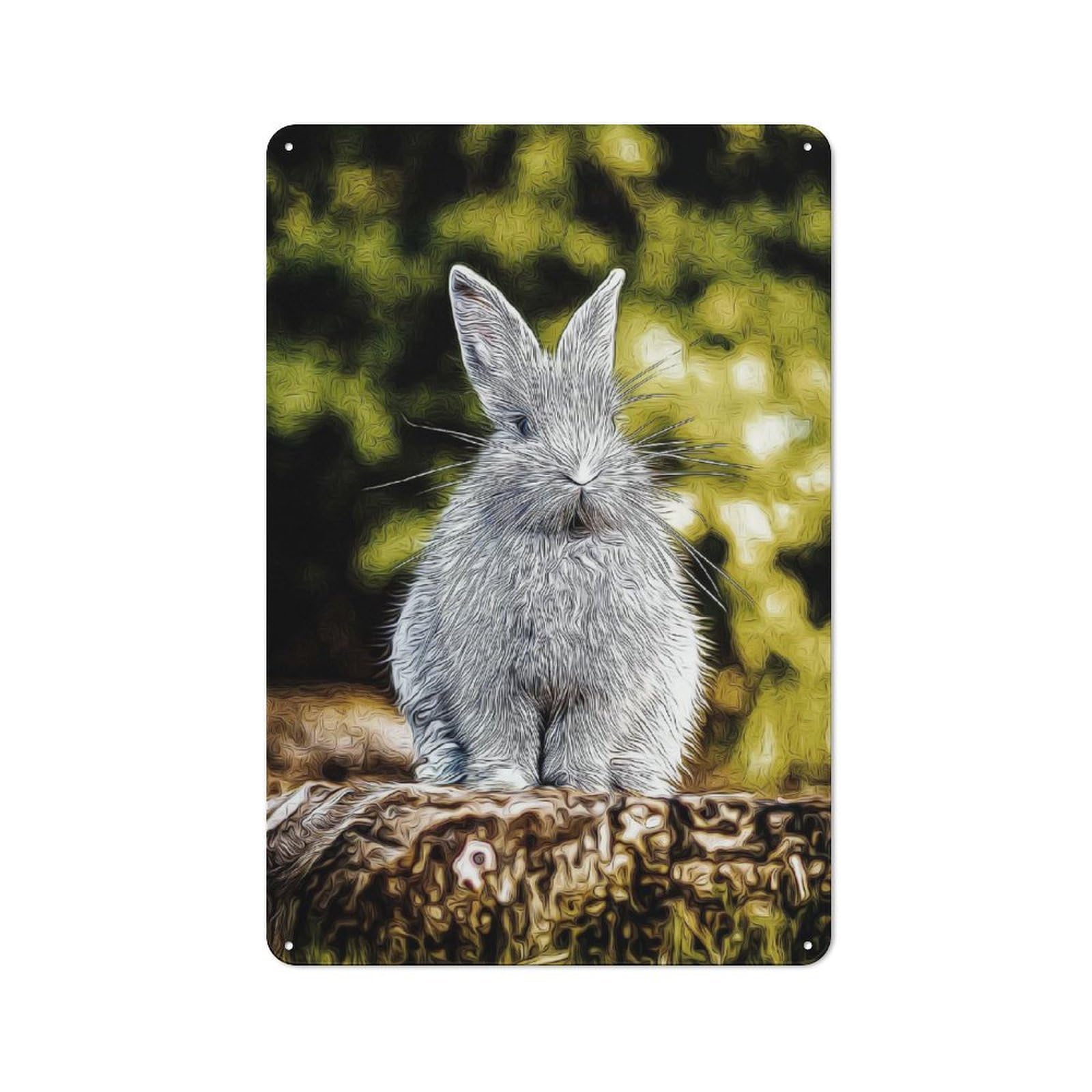 Junmoney Style-19 Rabbit Retro Tin Wall Plaque 30X20cm For Hobby Room Or Studio, New Home Wall Decor For Hobby Room Decor Fans