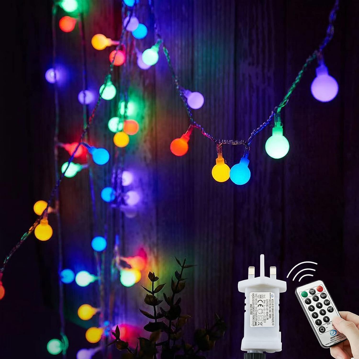 Lezonic Fairy Lights Mains Powered, 20M/65ft 200 LED Fairy Lights Plug in Waterproof, 8 Modes String Lights for Garden, Patio, Bedroom, Party, Festival,Christmas Decorations (Multi-Coloured)