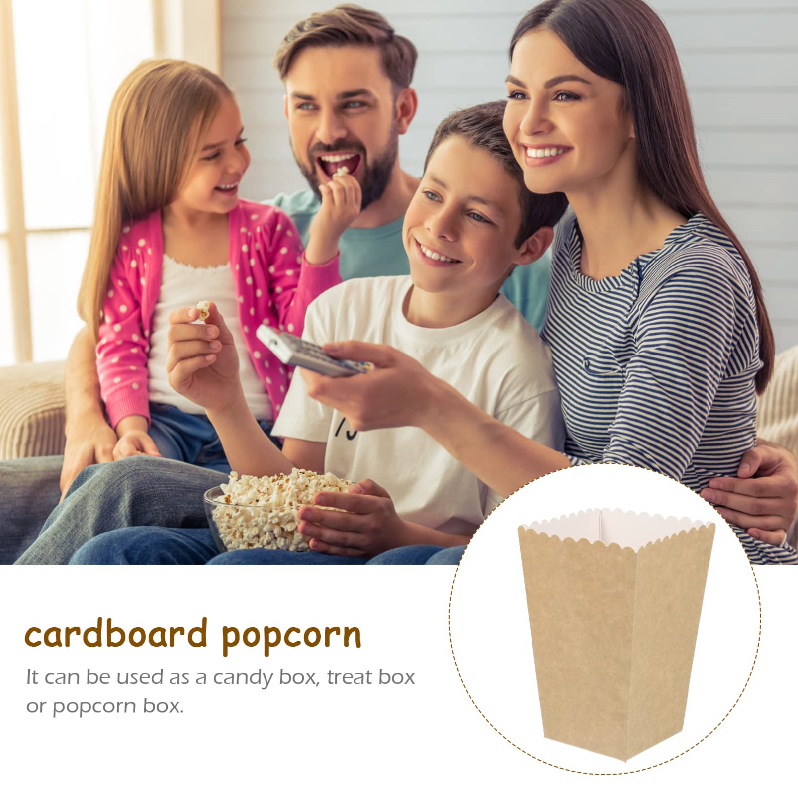 ULTECHNOVO 100piezas Caja De Palomitas De Papel Para Eventos Embalaje Snacks Decoración Para Fiestas De Cumpleaños y Bodas Material Cartón Resistente Estilo Cine