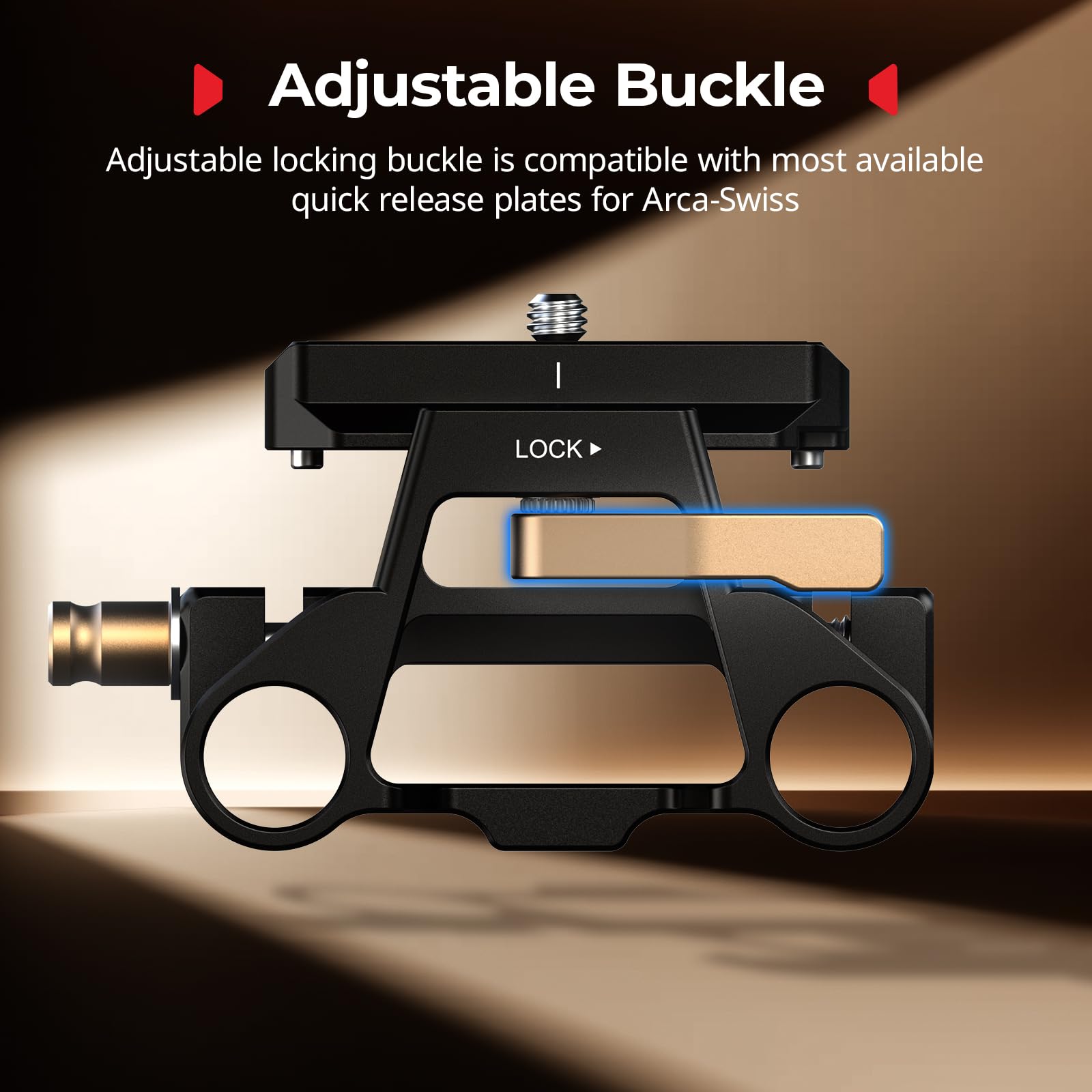 Kit de placa de montaje universal SMALLRIG con doble abrazadera de varilla de 15mm para cámaras, placa de liberación rápida incorporada para Arca-Swiss, con roscas de 1/4"-20 y 3/8"-16 - 5365
