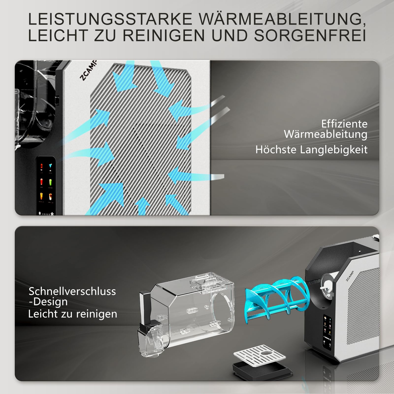 HBS-1901EU 1,9l Eismaschine, Slush Maschine, Eiscrememaschine,Smoothie-Mixer, 6 Funktionen, Für Die Herstellung Von Ice-Cream, Saft, Eis, Schnellkühlung, Geeignet Für Familienfeier, Grillpartys