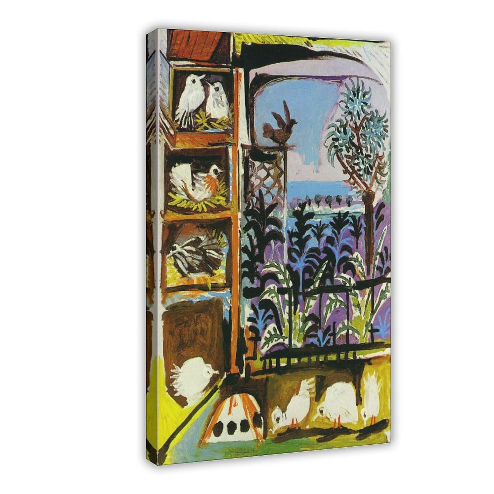 WCYB Studio. Pigeons. Velazquez. 1957 by Pablo Picasso Posters Prints Canvas Deco Paintings Wall Art Frame 20" L X 30" W