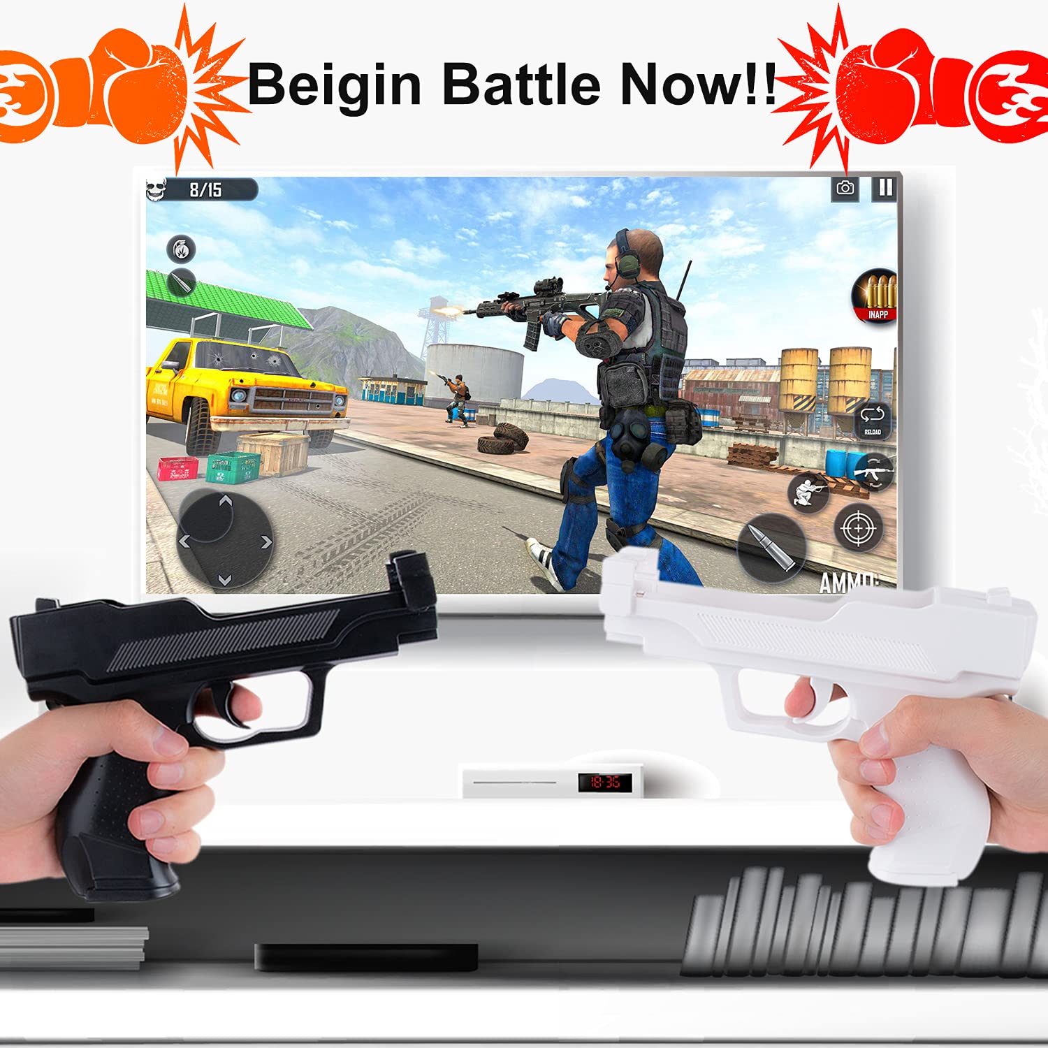 Wii Motion Plus Gun, Soanufa Wii Gun, Pistol Shooting Sport Video Game Wii  Accessory, Compatible with Nintendo Wii ControllerWii Shooting Games  (Black and White, 2 Pieces) : Amazon.co.uk: PC & Video Games