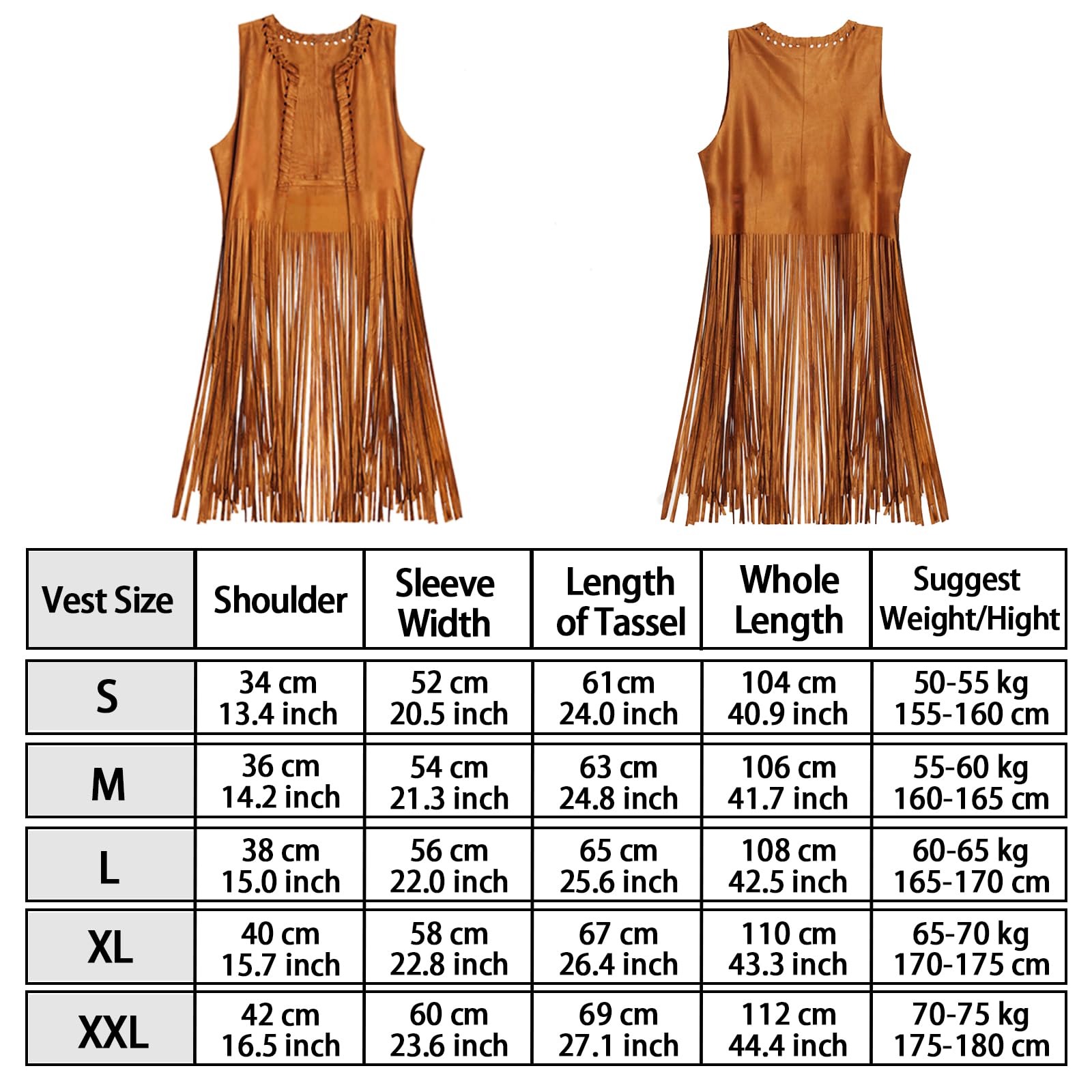 Deguisement Hippie Femme Annee 70 Gilet à Franges Sans Manches Pantalon Disco Déguisement Année 70 60 Accessoires Costume Hippie Femme Adulte Fille Tenue Déguisement Disco pour Carnaval Halloween
