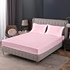 Homiest Blush Pink Satin Fitted Sheet King Size, Deep Pocket, Luxury & Ultra Soft Bedding