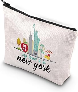 New York City Makeup Bag New York Girls Trip Gifts NYC Vacation Gift NYC Travel Bag New York Themed Gifts NYC Cosmetic Bag (my heart is in new york)