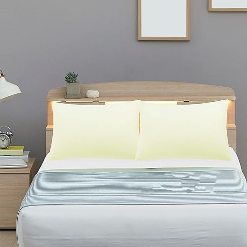 Miniatura 9 de uxcell Paquete de 2 fundas de almohada de microfibra suave serie 1800 con cremallera de viaje (14 x 20 pulgadas), color crema