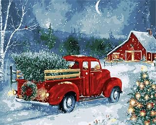 Eiazuiks Paint by Number for Adults. Christmas Paint by Numbers for Adults Beginner Drawing Paintwork with 3 Paintbrushes Paint Canvas Oil Painting Christmas Tree 16” x 20”