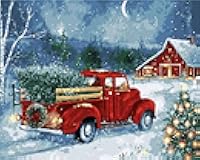 Eiazuiks Paint by Number for Adults. Christmas Paint by Numbers for Adults Beginner Drawing Paintwork with 3 Paintbrushes Paint Canvas Oil Painting Christmas Tree 16” x 20”