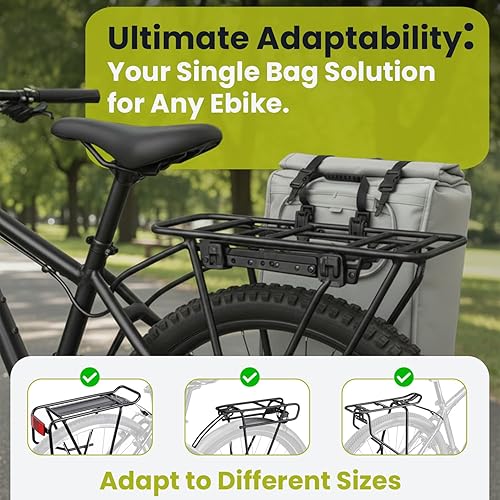 Miniatura 7 de Mochila 2 en 1 para bicicleta totalmente reflectante para portaequipajes traseros – Bolsa impermeable de 25 L con compartimento acolchado para