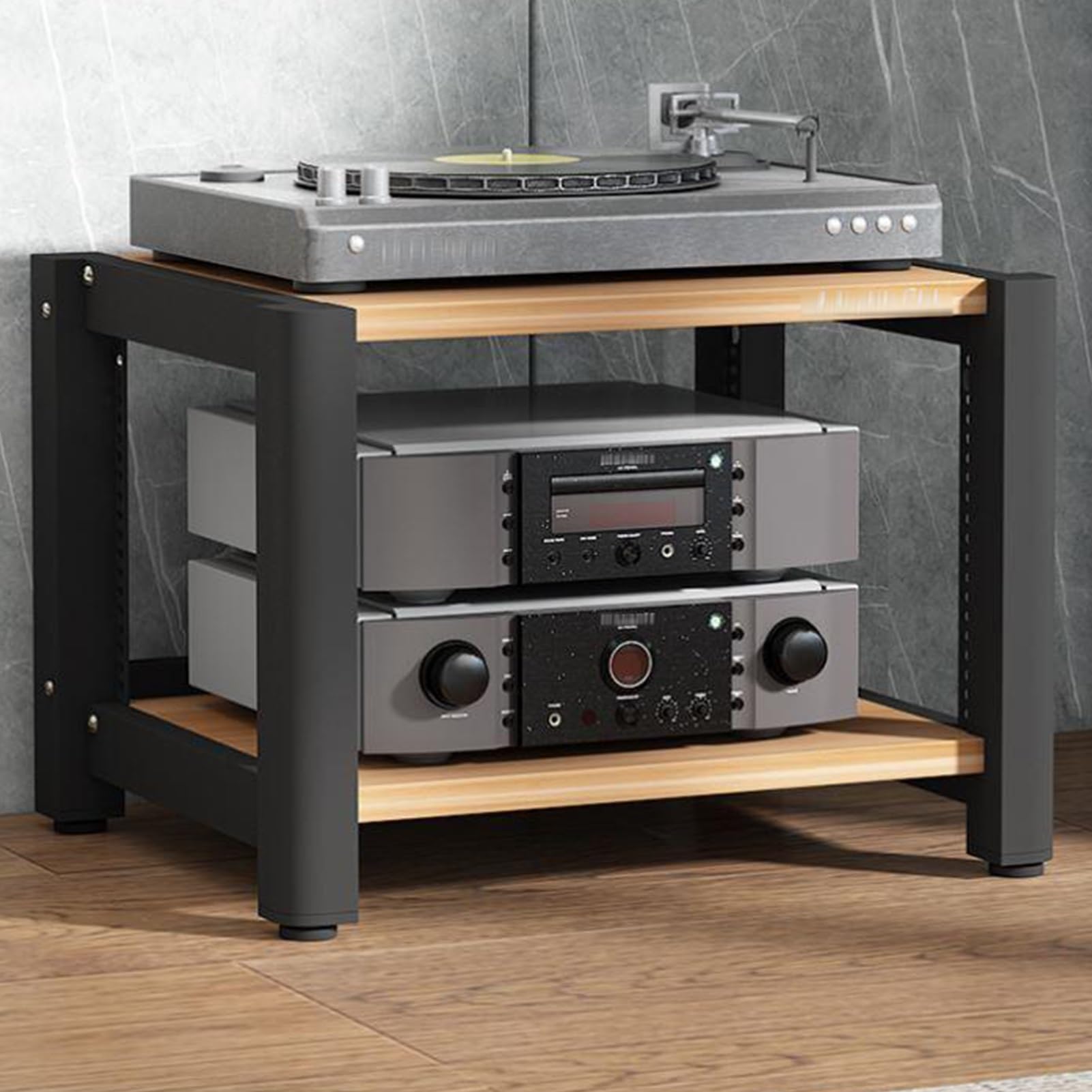 Support multimédia AV rack audio étagère réglable meuble stéréo 40cm