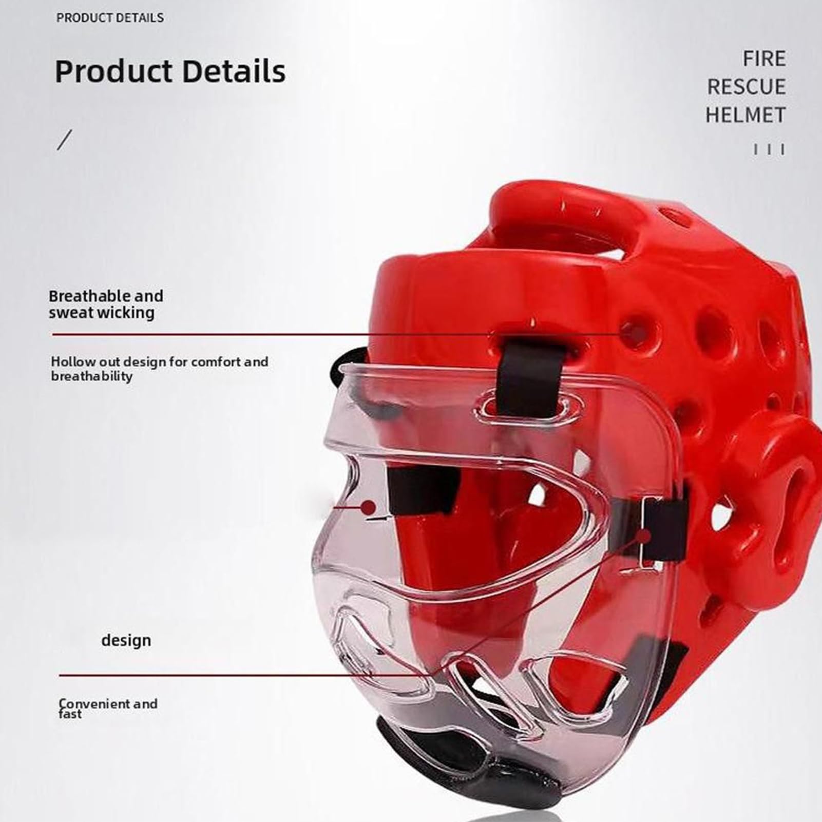 Casco de boxeo | Kickboxing - Casco ergonómico y ligero para entrenamiento de boxeo para artes marciales, Muay Thai, Karate MMA