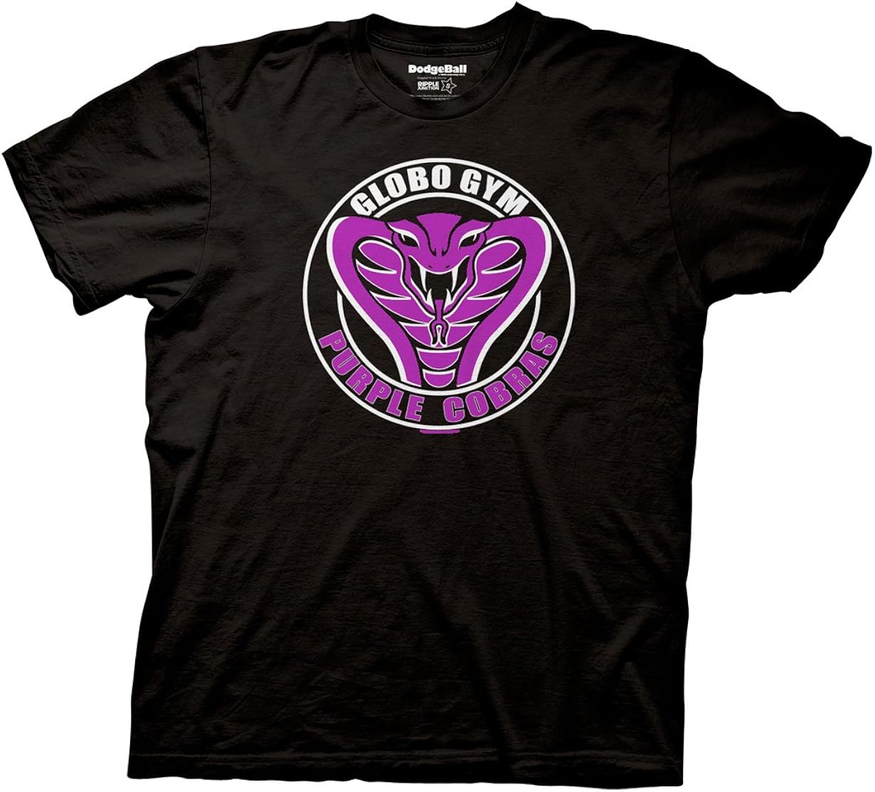 Dodgeball Globo Gym Purple Cobras Adult Black TShirt