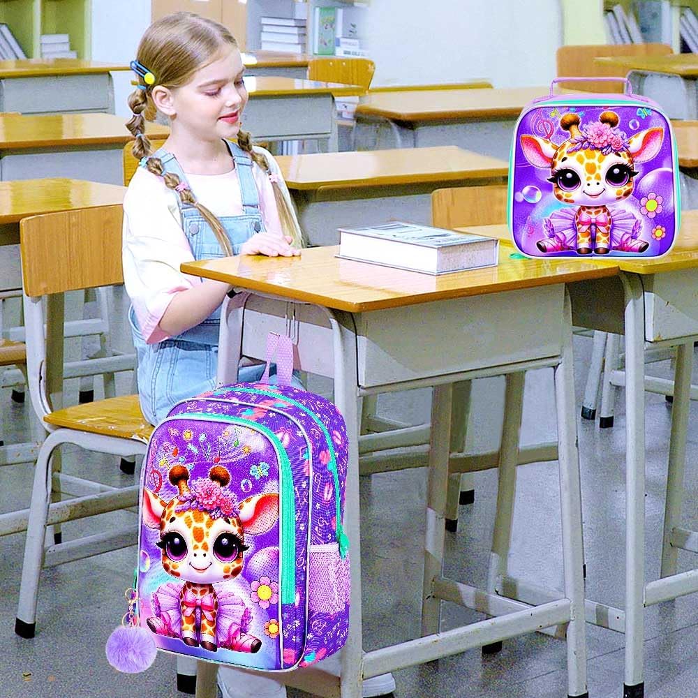 WZLVO 3PCS Kids Backpack for Girls, Unicorn Dinosaur Animal Prechool Elementary Kindergarten School Bookbag with Lunch Box - Image 6