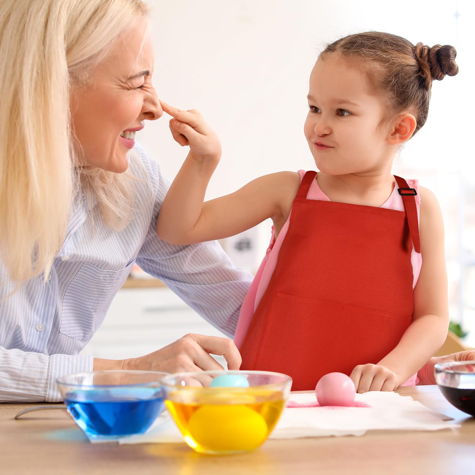 Delantal para niños a granel con 2 bolsillos, ajustable, delantal de arte de chef para niños, delantales de pintura para cocinar, hornear, pintar y manualidades