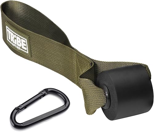 Miniatura 11 de Tribe Lifting Anclaje de banda de resistencia ajustable, anclaje de puerta con 5 bucles y anillos de metal, correa de nailon duradera para Correa de