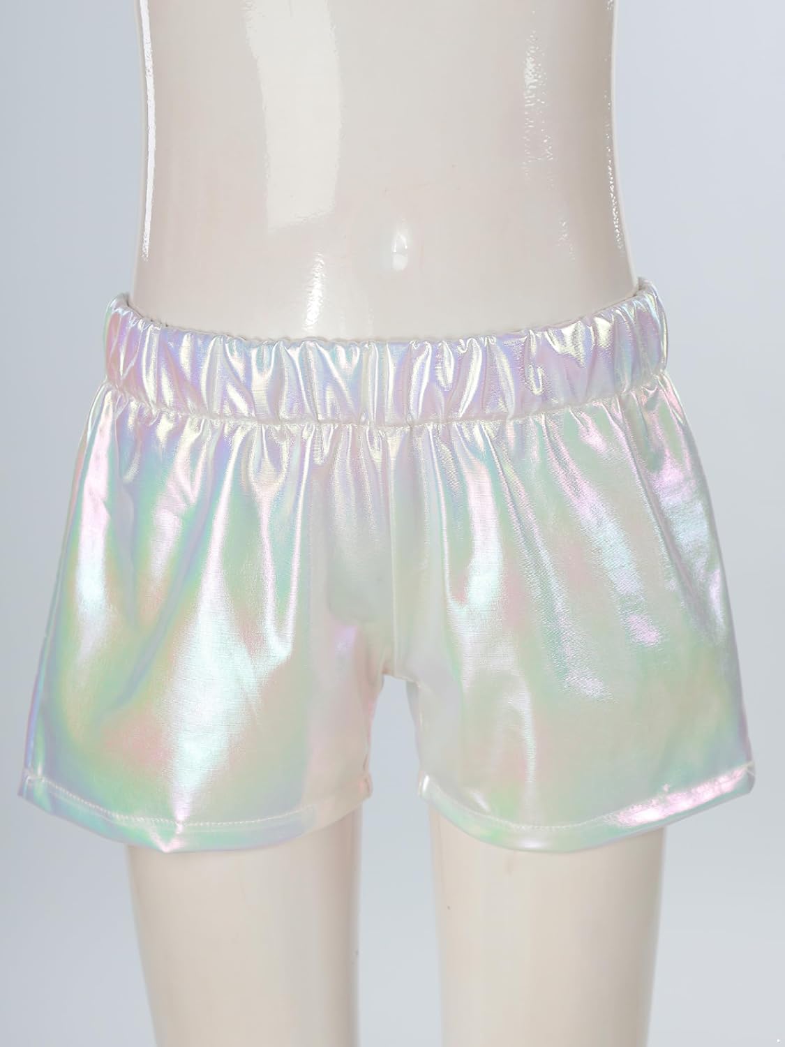 Girls Sparkly Metallic Dance Shorts Gymnastics Sport Shorts Jazz Hip Hop Cheerleading Performance Costume