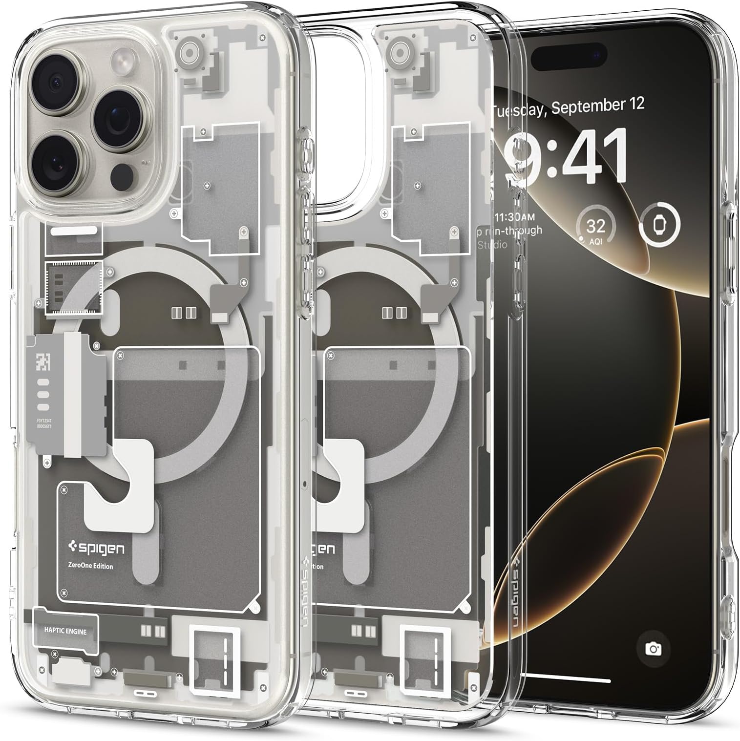 Ultra Hybrid MagFit designed for iPhone 16 Pro Max case cover [MagSafe compatible] (2024) - Zero One Natural Titanium