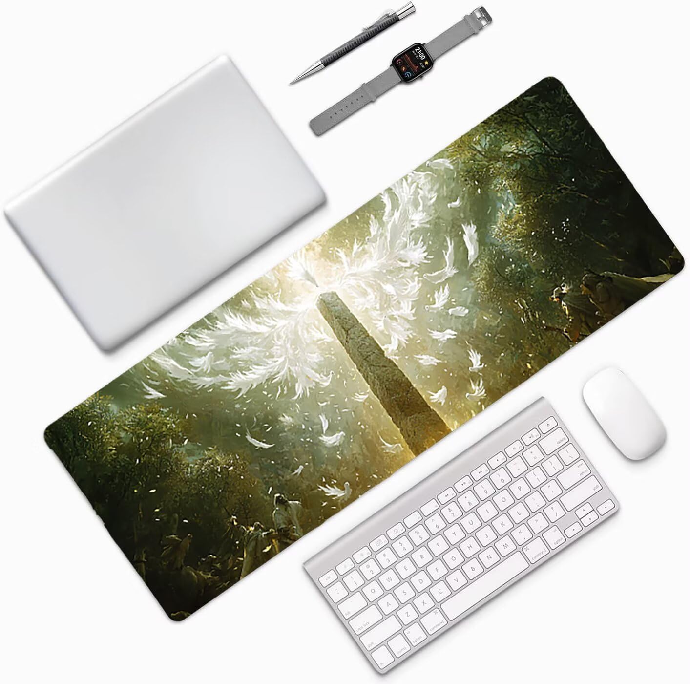 Lpfieonn Religion Großes Schreibtischunterlage, XXL Schreibtischunterlagen, Landschaft XXL Wasserdicht Gaming Mousepad mit Vernähter Rand und Rutschfeste Gummibasis, für Hause/Büro 120x60cm PF-1781