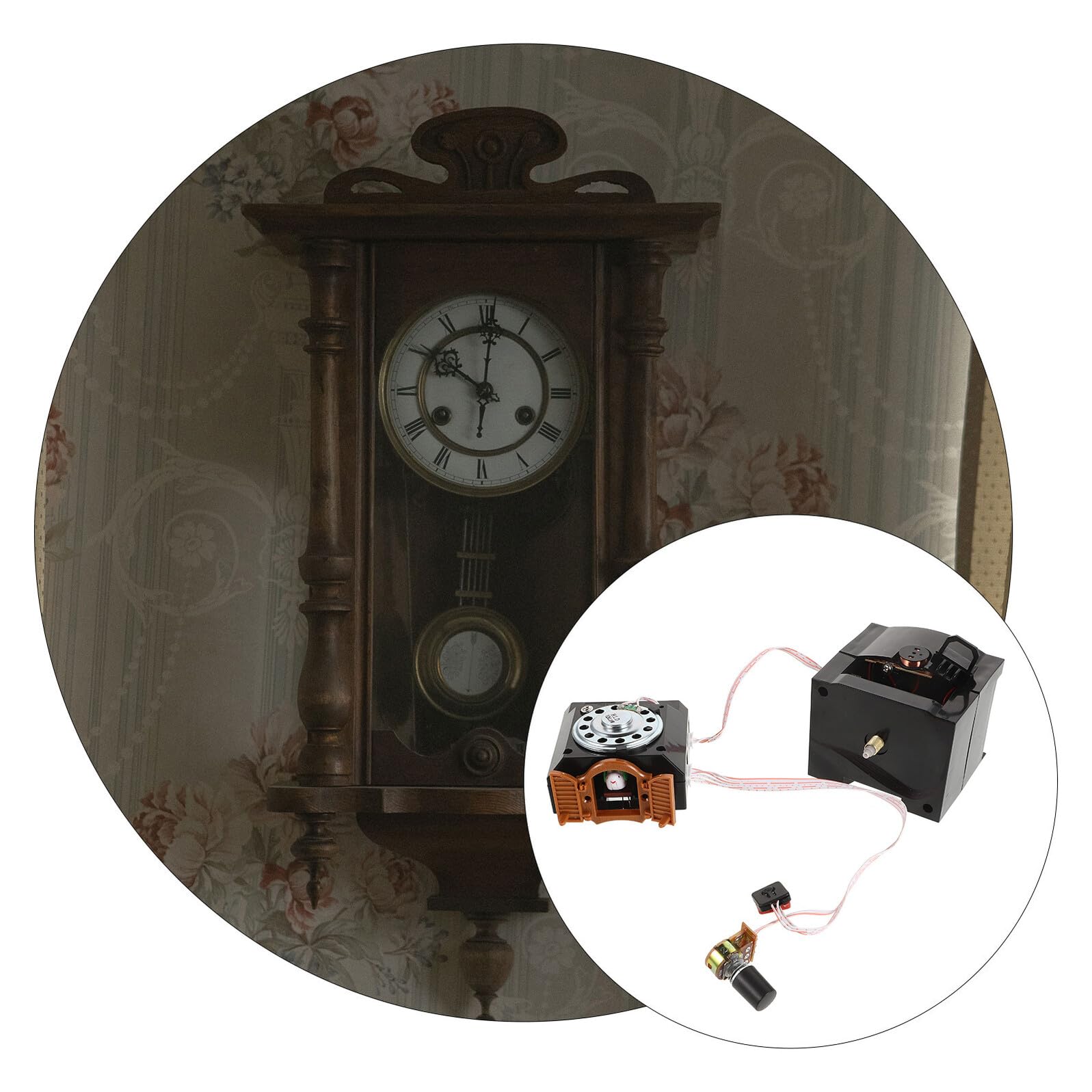 Cabilock 2 Pièces pièces d'horloge à Coucou pendules murales Kit d'horloge à Faire soi-même mécanisme d'horloge remplaçable Remplacement d'horloge Bricolage Brown