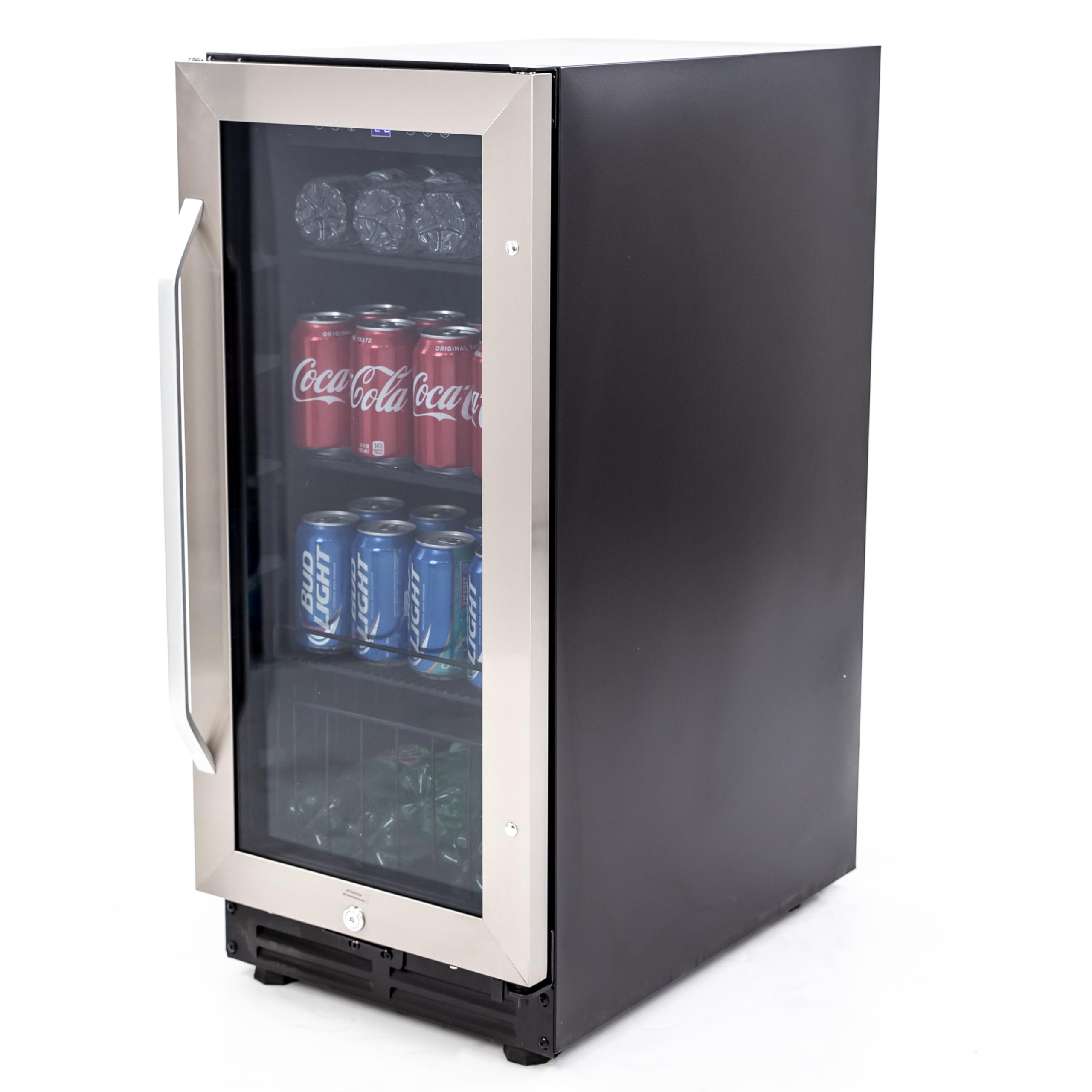 Avanti Beverage Cooler with Glass Door 72 Can Mini Refrigerator with Lock for Beer Soda Water Wine with Digital Temperature Control, 3.1-Cu.Ft., Metallic on Fridge.com