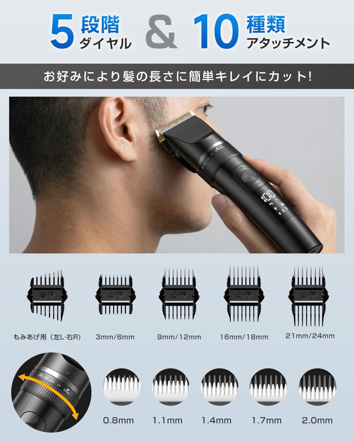 Amazon.co.jp: 【2026新登場・Type-C充電式・IPX7全身防水】バリカン