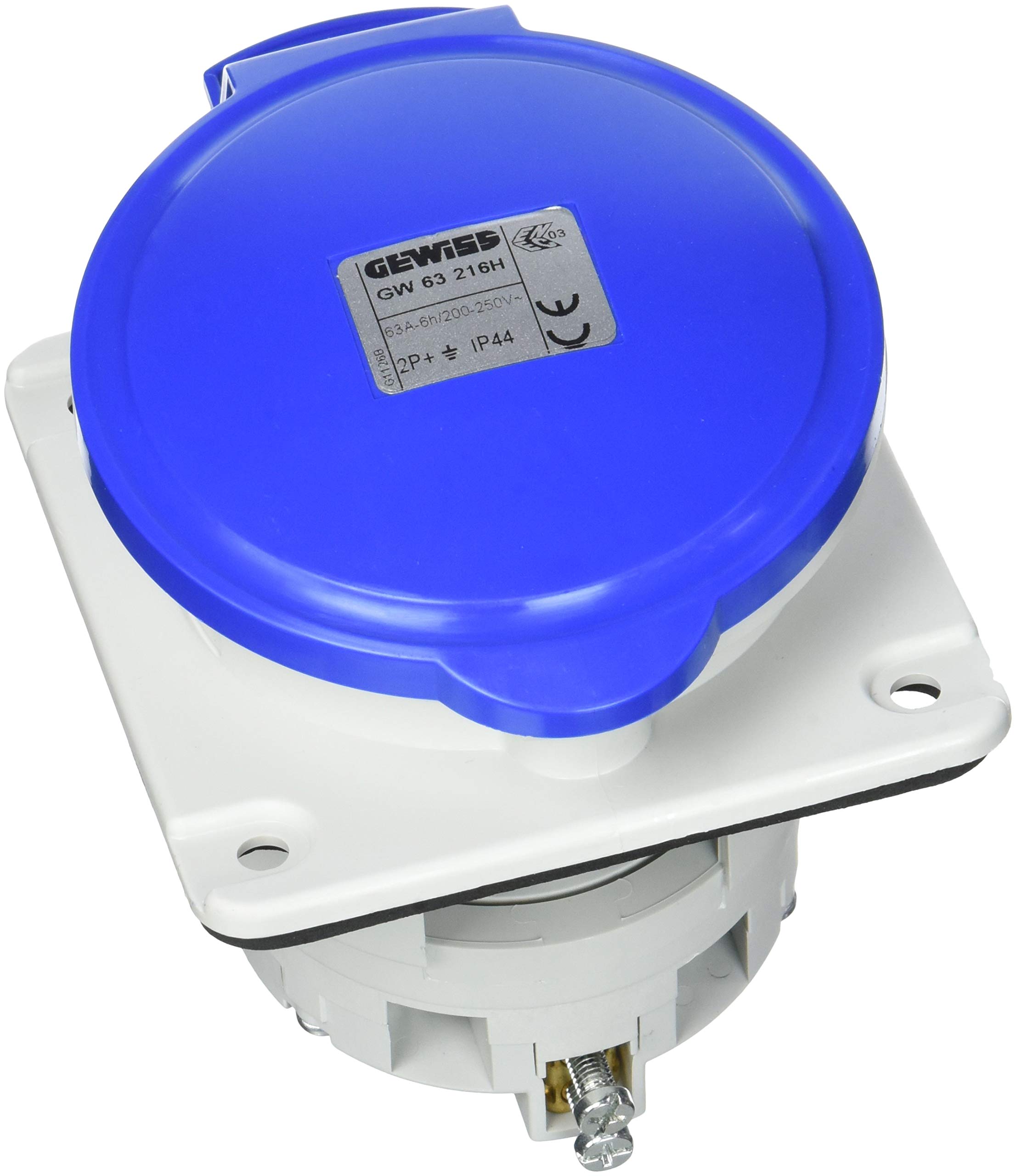Gewiss 63 IEC socle fixe 2P+T 63A 230V 6H IP44 IP54