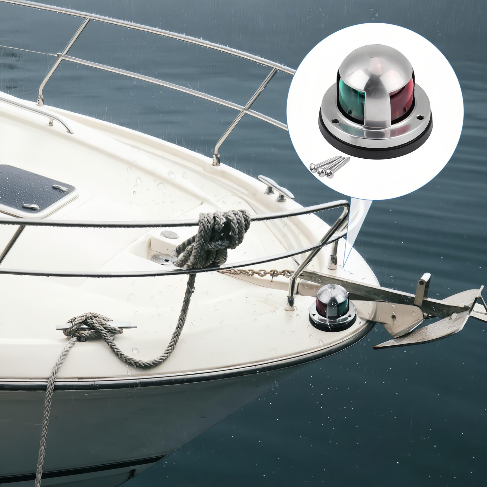 Luci Di Via Barca,12V Luce di Navigazione,Luci di Prua con Led Rosso e Verde IP68 Impermeabile In Acciaio Inossidabile Lampada di Segnalazione Notte per Barche Ricambi Barca Yacht