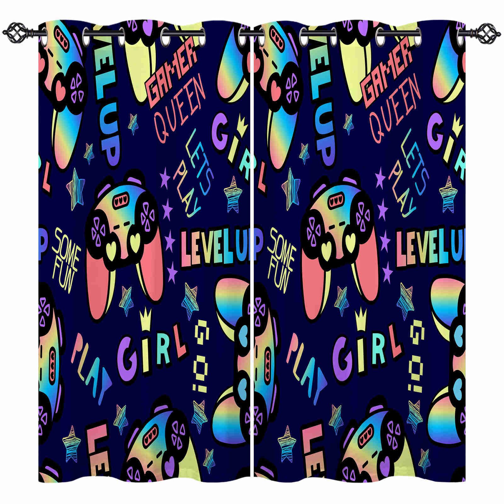 ANHOPE Gamer Gamepad Blackout Curtains Eyelet 2 Panels 52 x 63 Inch โ image 1