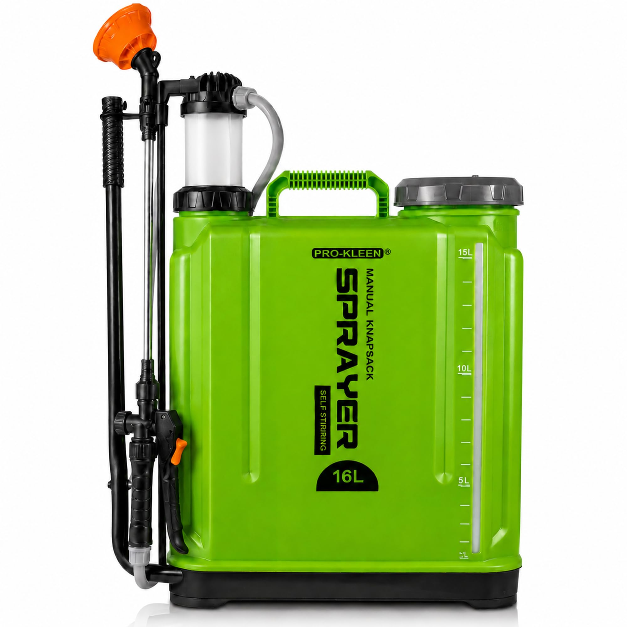 Pro-Kleen 16L Backpack Garden Sprayer with Self-Mixing System, Extendable Spray Wand & Reinforced Hose - Heavy Duty Pressure Sprayer for Patios, Driveways, Weed Killer, Plants & Cleaning Tasks
