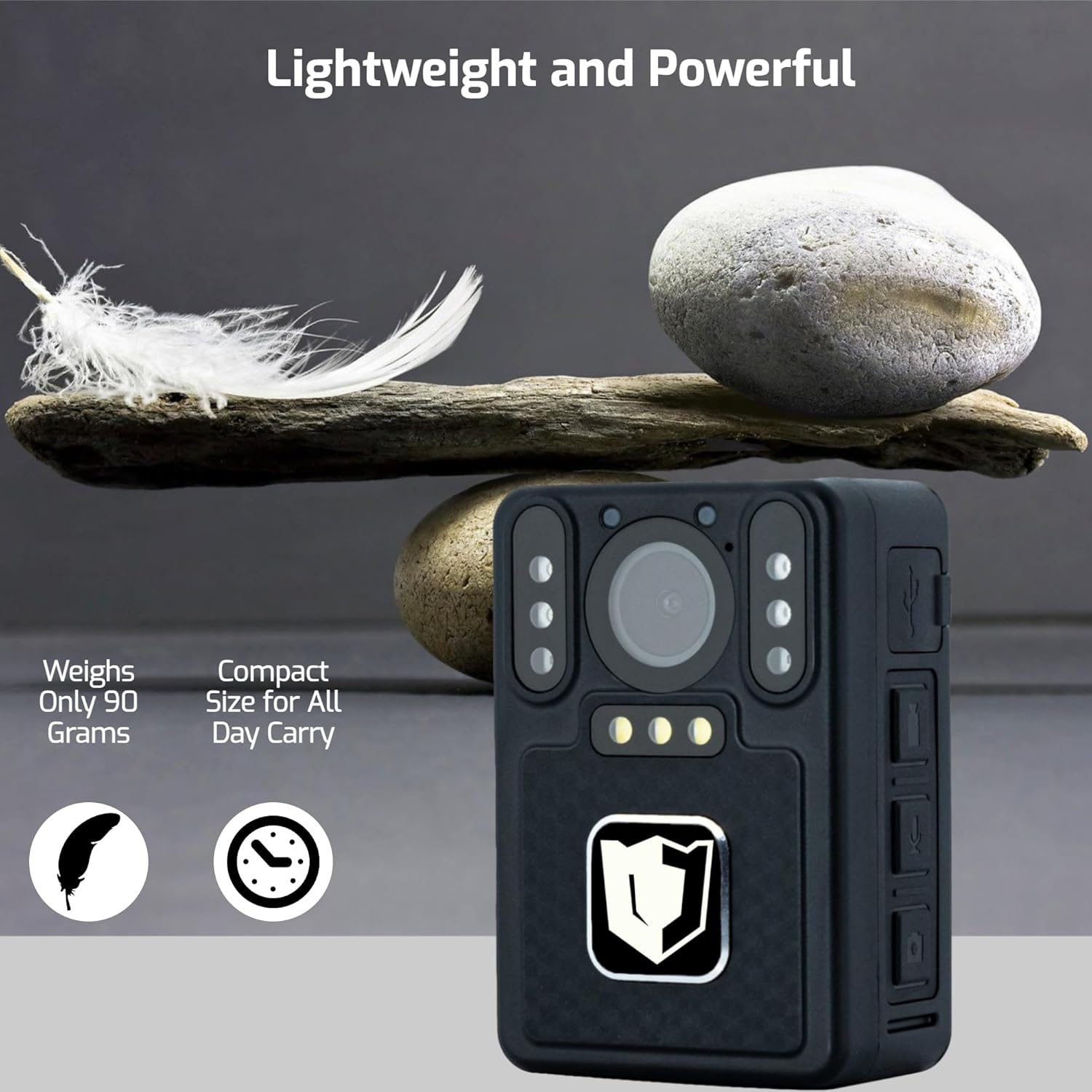 4K Body Camera with Audio and Video Recording - Police Body Worn Camera | 140° Wide View Lens | Night Vision, Wearable, Emergency Alarm - for Civilians, Security, Law Enforcement, Personal