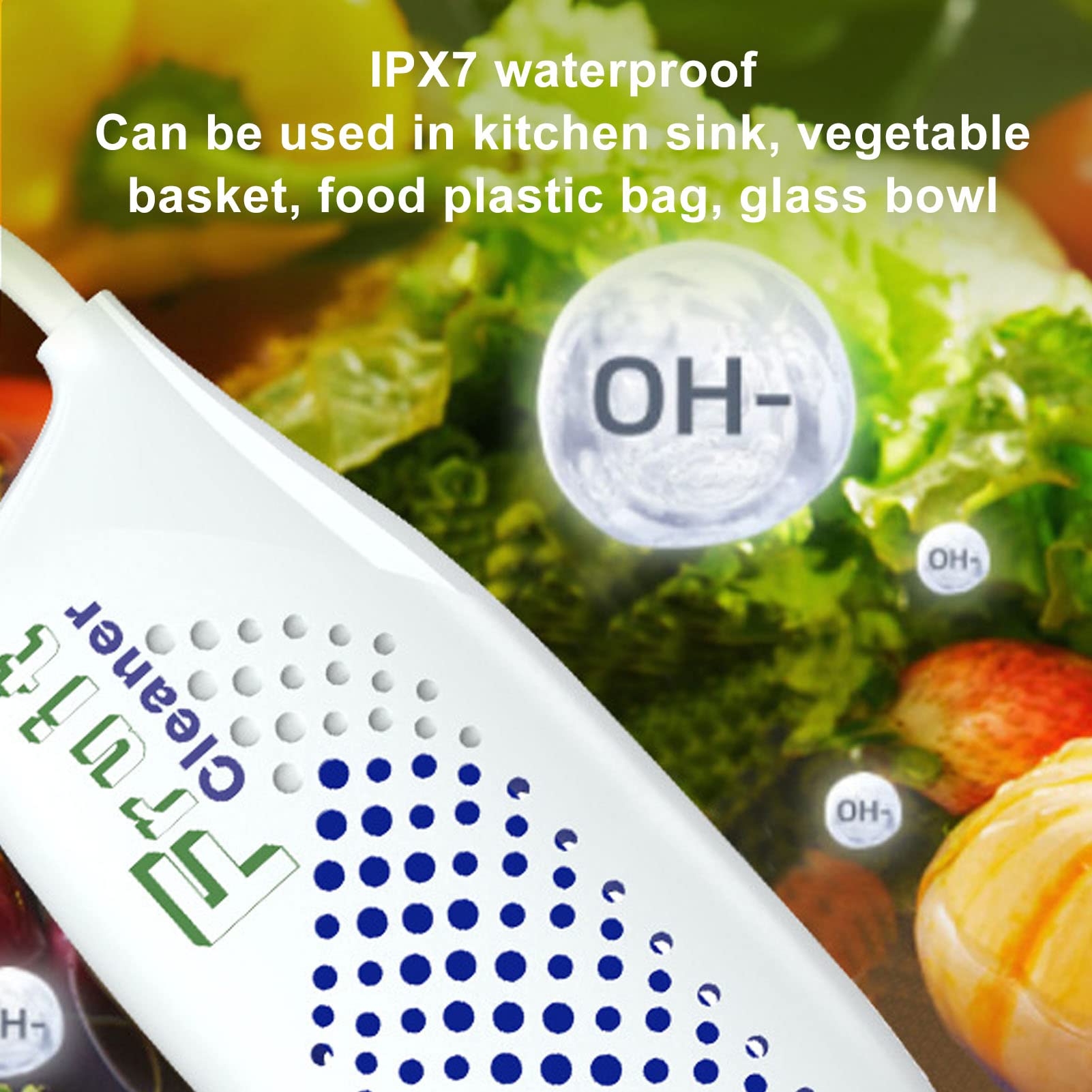 Fruit and Vegetable Washing Machine, Automatic Food Purifier, Double Sided Hole Vegetable Cleaner Device for Home Kitchen Picnic Travel