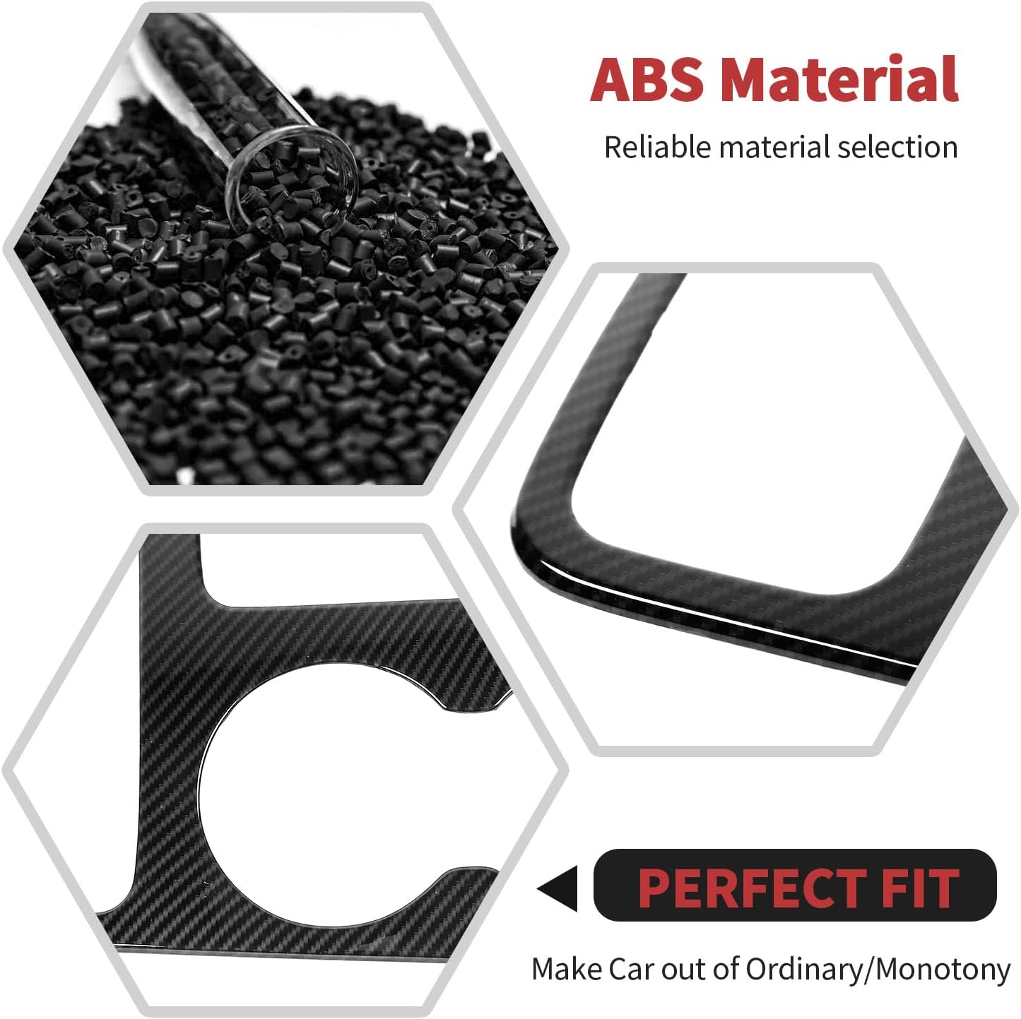 RT-TCZ Carbon Fiber Gear Shift Panel Trim Cover Center Console Cup Holder Stickers Decoration Interior Accessories for Jeep Grand Cherokee 2016-2020