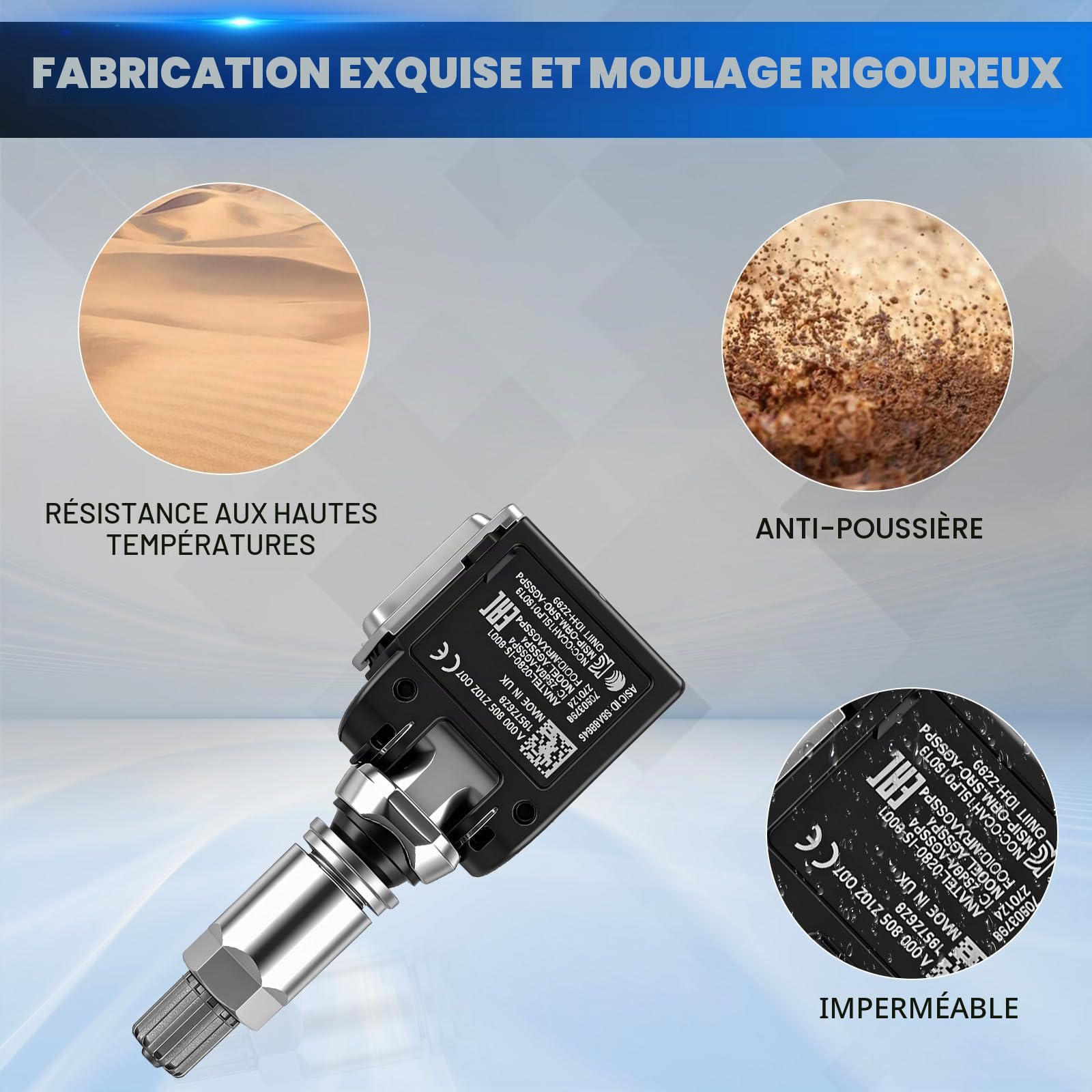 Capteur de Pression des Pneus Compatible avec Mercedes-Benz W213 S213 C238 A238 RDKS TPMS A0009052102 0009052102 A000009052102 4 Pièces