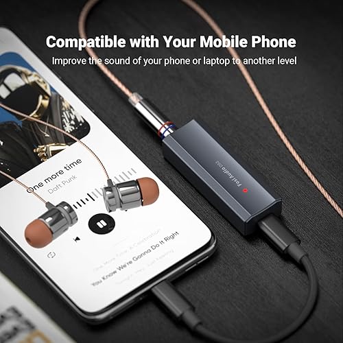 Miniatura 5 de Fosi Audio DS2 USB C a AUX Amplificador de auriculares DAC Dongle 0.138 in Jack Audio Amplificador portátil de doble salida DSD256 0.173 in