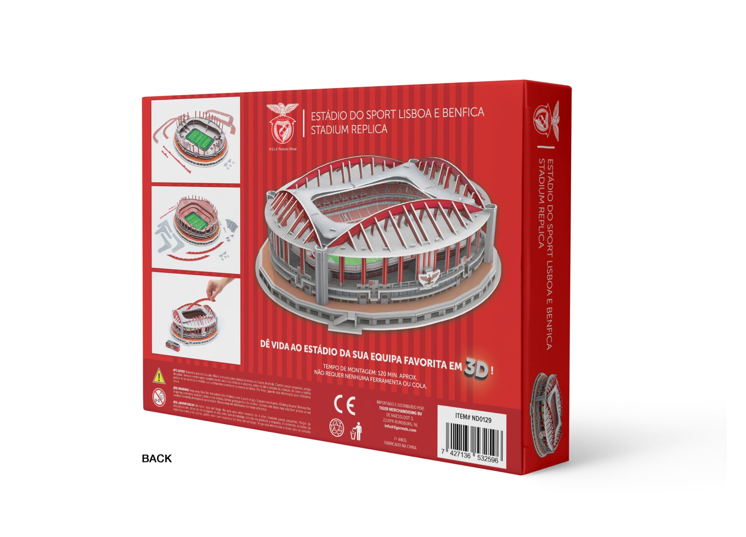 Pro-Lion 3D Jigsaw Puzzle of Benfica Stadium - 179 Pieces, Benfica 3d, 179 pieces, 23 cm x 31 cm - Image 2