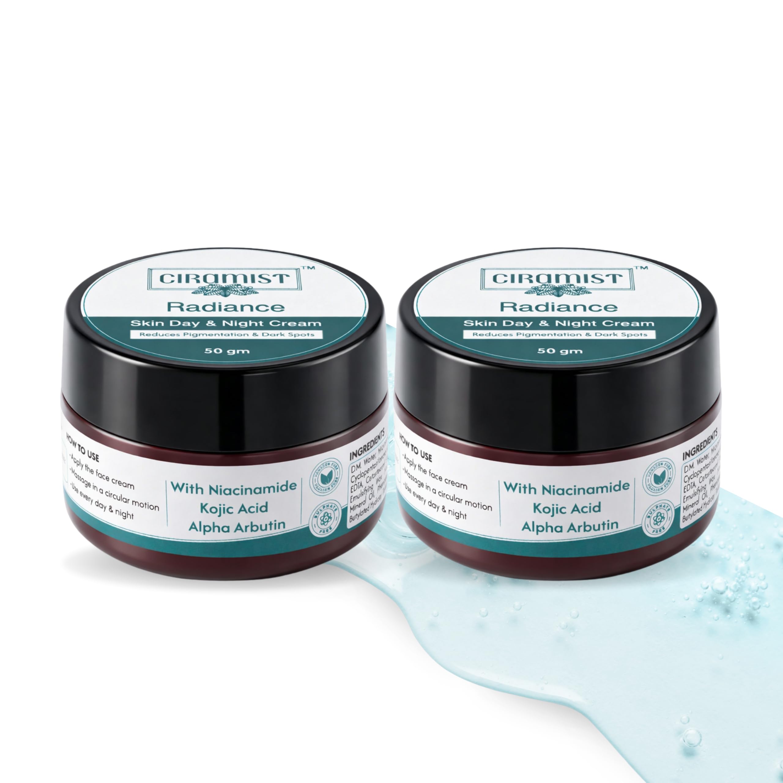 CIRAMIST Dark Spot Reduction & Brightening Face Cream with Niacinamide, Kojic Acid & Alpha Arbutin | For Hyperpigmentation & Glowing Skin | Day & Night Formula | 50g (Pack of 2)