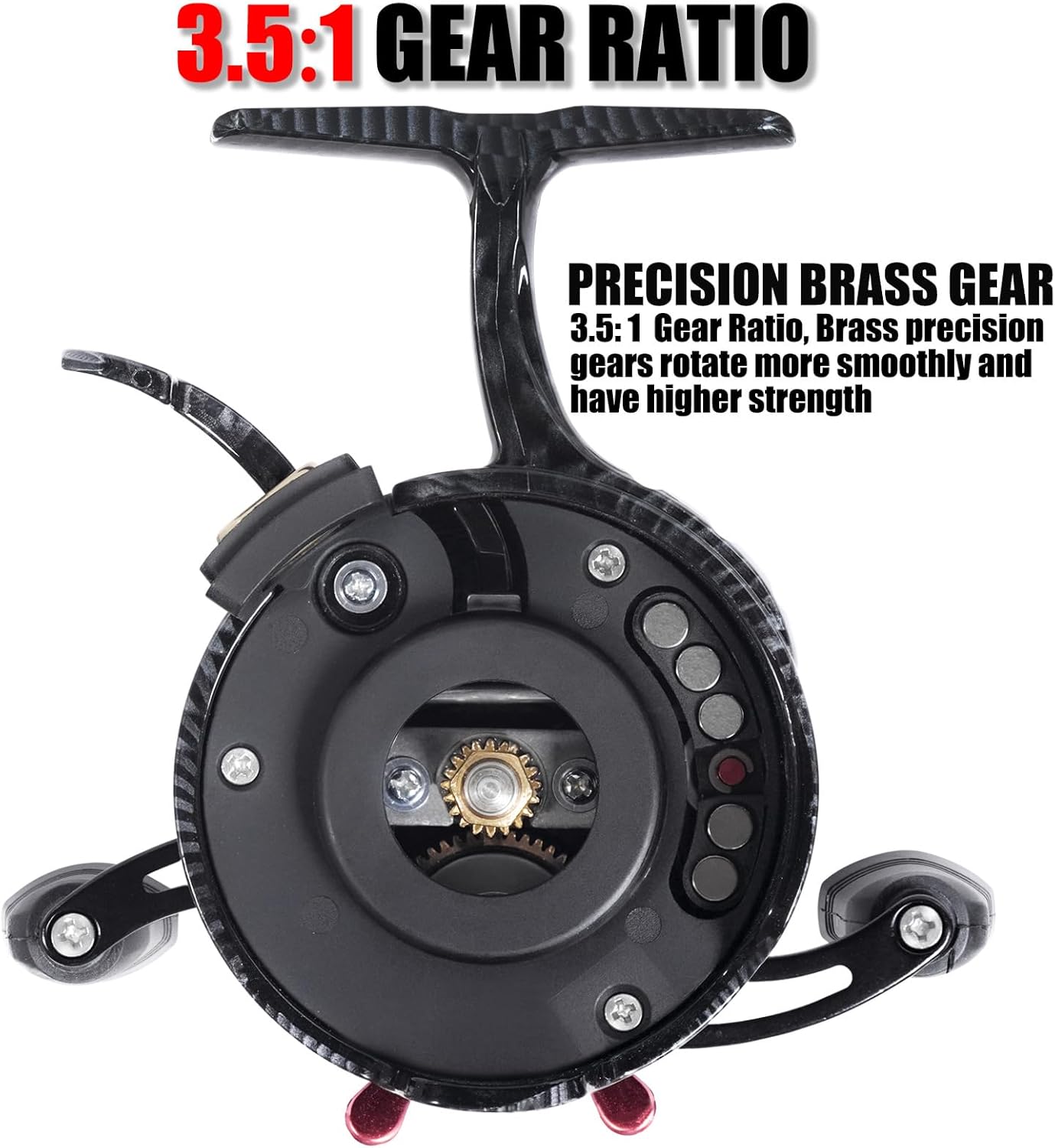 Ice Fishing Reel with Microcosmic Magnetic Slows Drops Durability Winter Fishing Reel for Cold Conditions