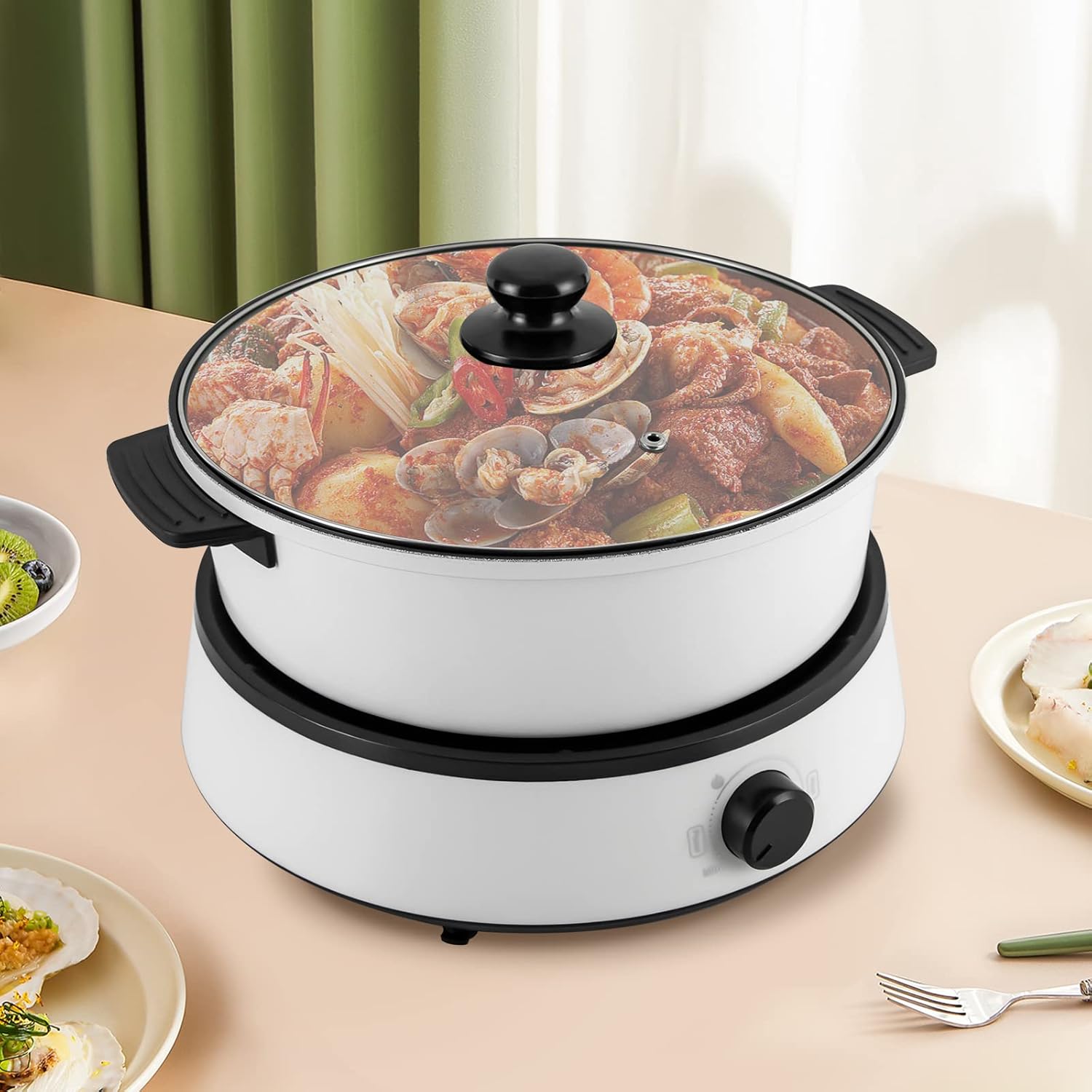 Multifunctional Electric Hot Pot with Grill Pan Modern 4