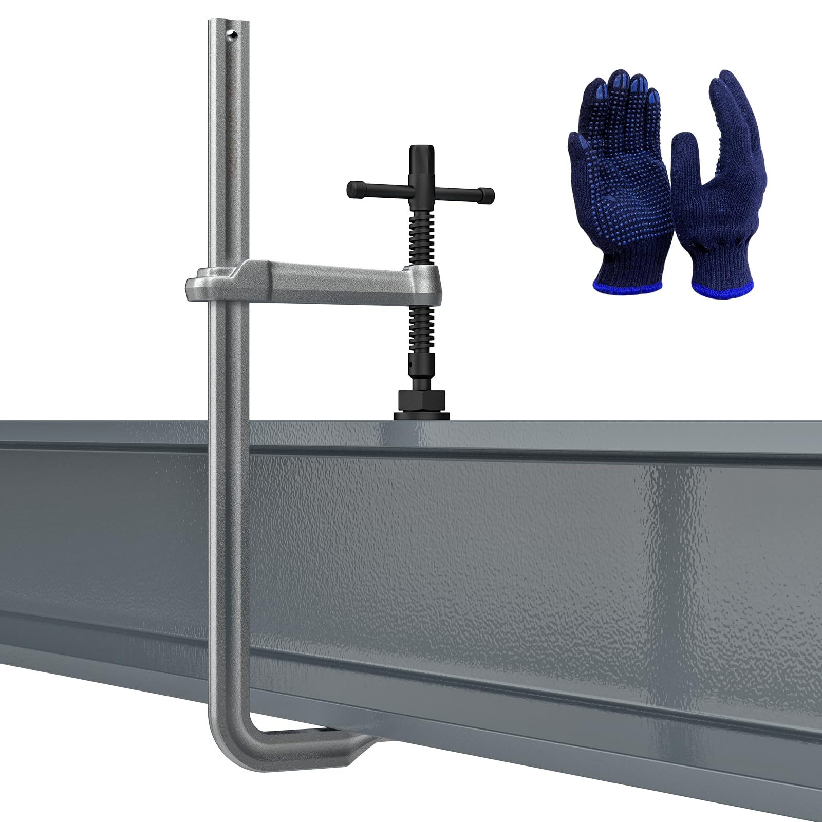 Heavy Duty 16" Inch F-Clamp w/Replaceable Pad, 5-1/2-Inch(140mm) Deep Throat, Drop Forged Steel F Style Bar Clamps for Welding, Bar Size 1-1/5" * 3/5", 2900LB Clamping Force