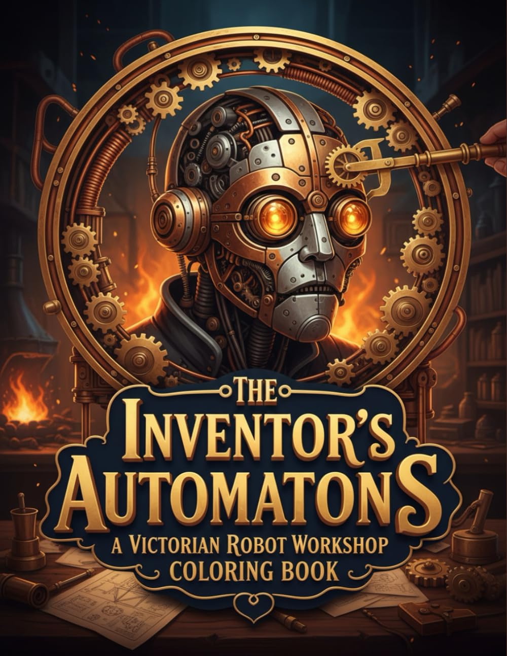 The Inventor's Automatons: A Victorian Robot Workshop Coloring Book: Intricate Steampunk Machines, Clockwork Inventions, and Mechanical Marvels for Adults and Technical Artists