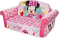Marshmallow Minnie Mouse 2-in-1 Flip Open Foam Sofa for Toddlers - Durable Kids Couch to Lounger, Washable & Portable
