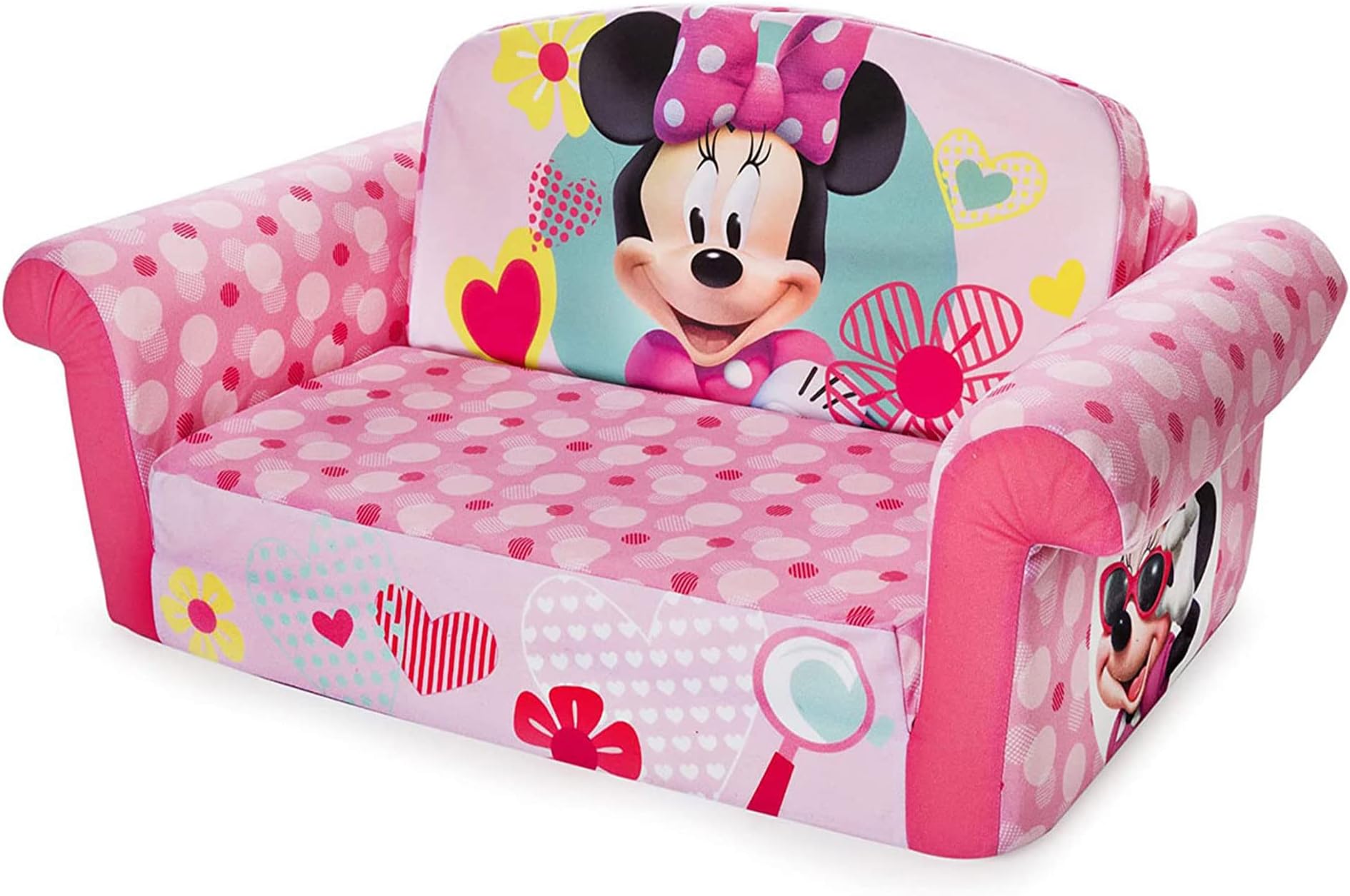 ミニーマウス 子供 2 in 1 ソファ フリップオープンフォームソファ