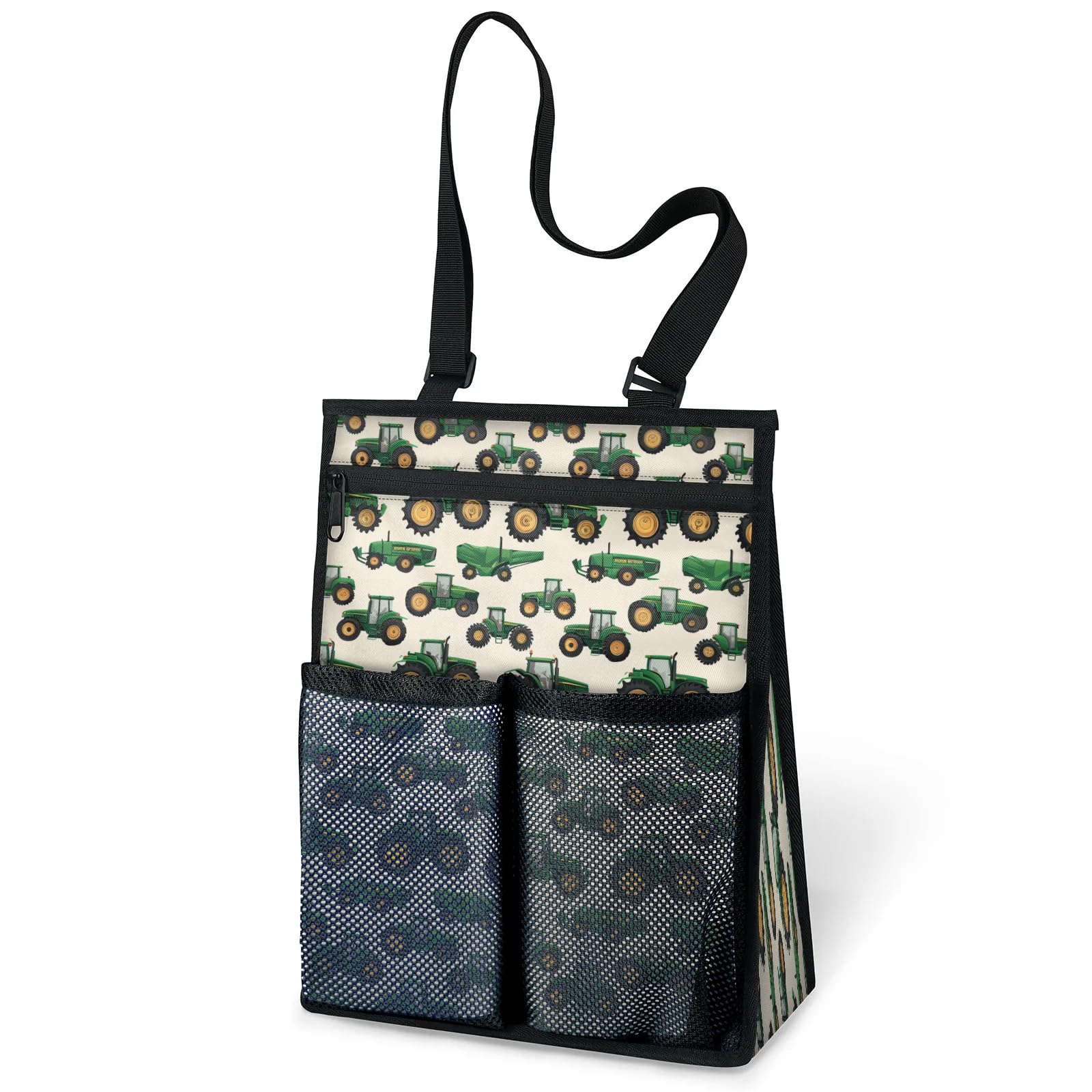 Ourtheme Tractors Car Pattern Portable Shower Bag for Travel Gym Camp Beach Tote Shower Caddy Bags Hanging Toiletry