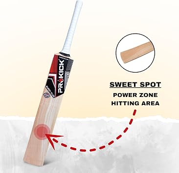 Prokick Burst Plus Kashmir Willow Scoop Cricket Tennis Ball Bat with Cover|Single Blade Full Size Scoop Design Tennis Ball Bat Suitable for Both Hard and Soft Tennis Balls (Size: Short Handle)